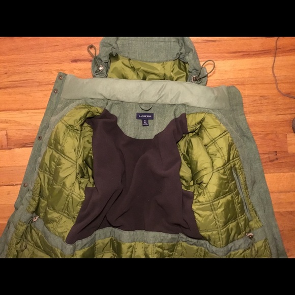 Land's End parka lined army green M military - Picture 8 of 8